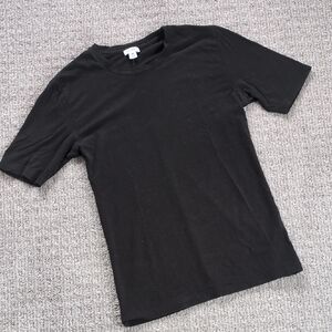 Pristine Cuyana Black Pima Cotton Fitted Tee, Size Small